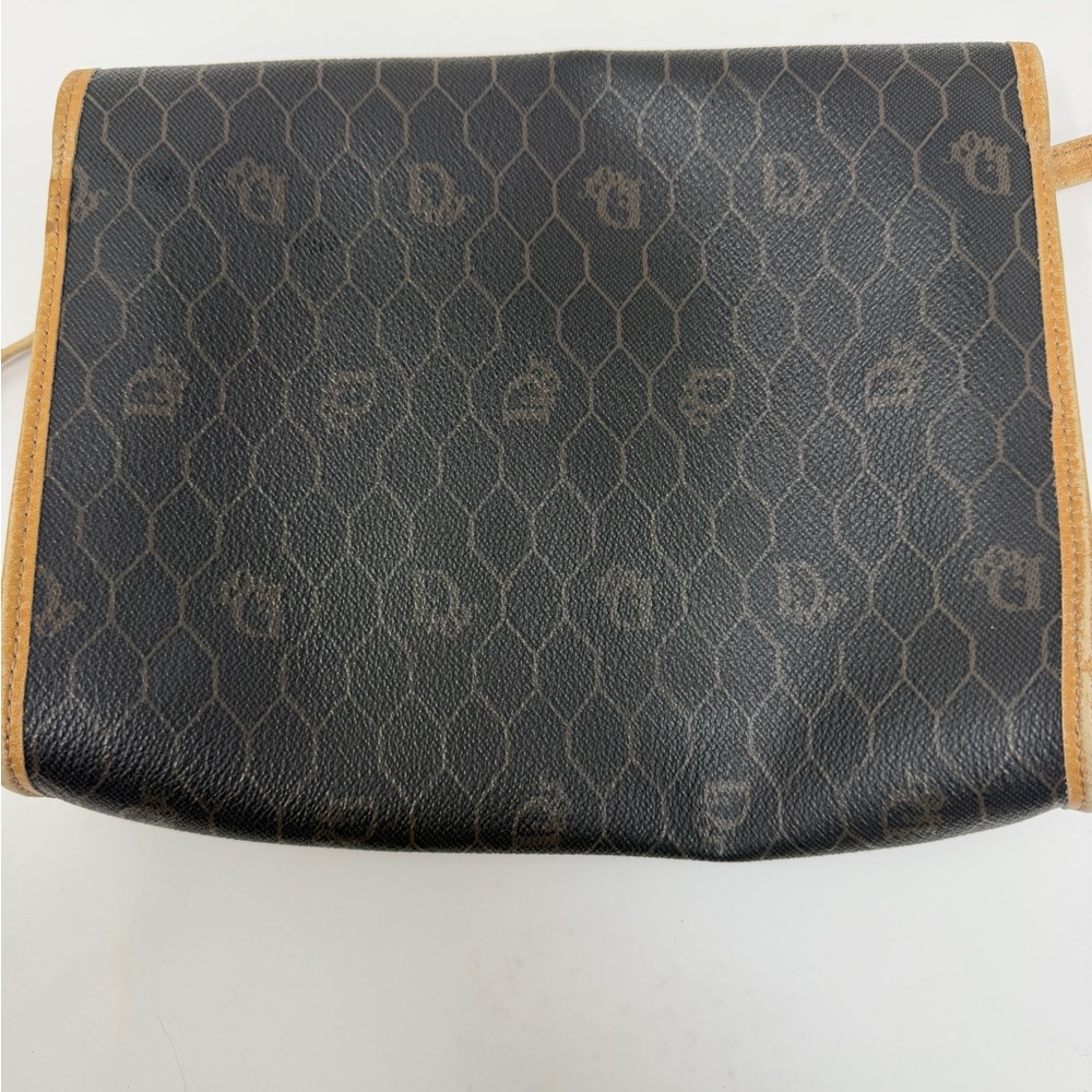 Christian Dior Honeycomb Canvas Shoulder Bag PVC Khaki Gold - Picture 5 of 10